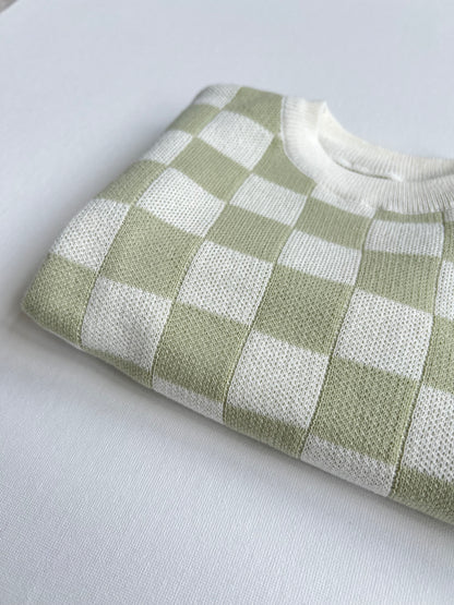 Knitted Check Matching Set